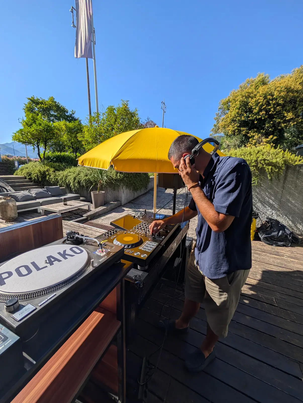 Daytime DJ set on the terrace at Porto Montenegro